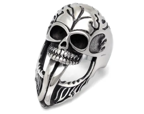 Wholesale Stainless Steel Long Tongue Skull Rings Jewelry