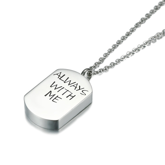 Wholesale Stainless Steel ALWAYS WITH ME Dog Tag Pendant