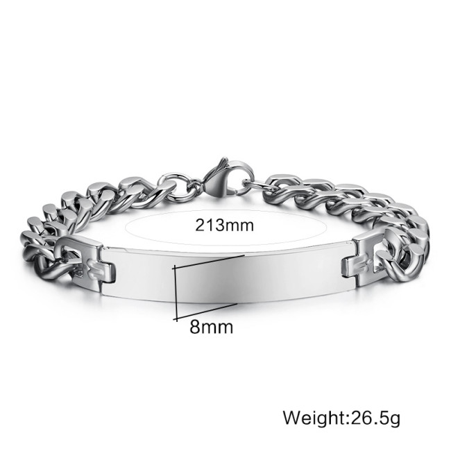 Wholesale Stainless Steel Blank ID Tag Bracelet Accessories