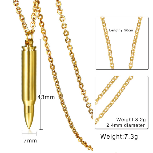 Wholesale Stainless Steel Gold Plated Urn Necklace