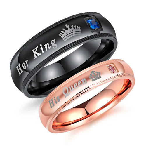 Wholesale Stainless Steel His and Hers Promise Rings