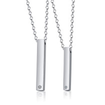 Wholesales Stainless Steel Couple Bar Necklace