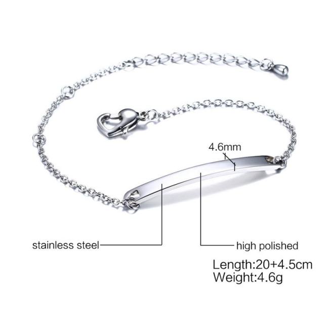 Wholesale Stainless Steel Women Engravable Bracelet