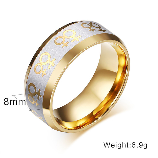 Wholesale Stainless Steel Double Female Symbols Rings