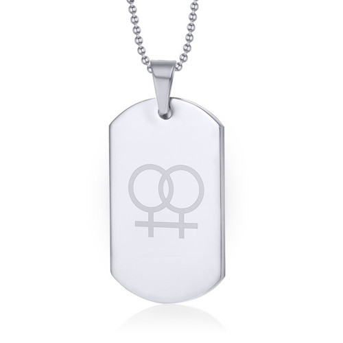 Wholesale Stainless Steel Double Female Symbol Dog Tag pendant