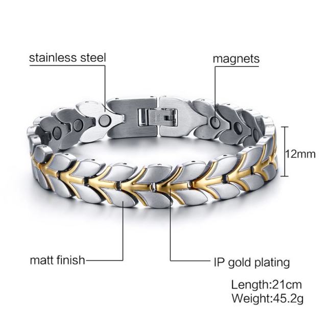 Wholesale Stainless Steel Wheat Ear Magnetic Bracelet