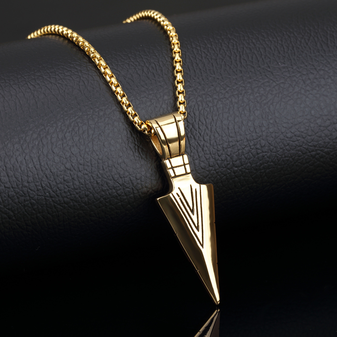 Wholesale Stainless Steel Mens Gold Spearhead Pendant丨JC Love Jewelry