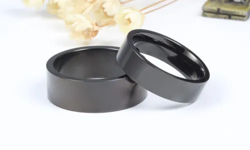 Wholesale Stainless Steel Mens Black Name Wedding Ring