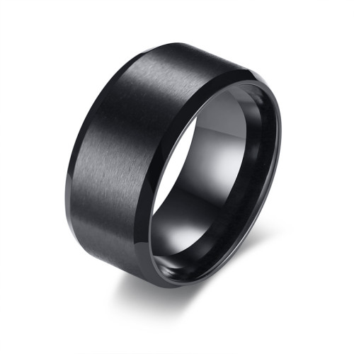 Wholesale Stainless Steel 10MM Men's Brushed Wedding Band Ring