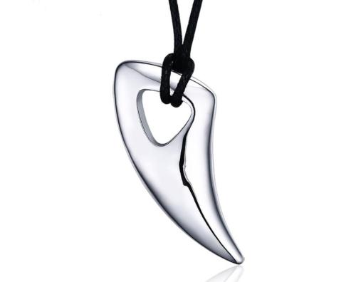 Wholesale Stainless Steel Black Alpha Spear Pendant Necklace