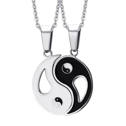 Wholesale Stainless Steel Yin Yang Puzzle Couple Pendant