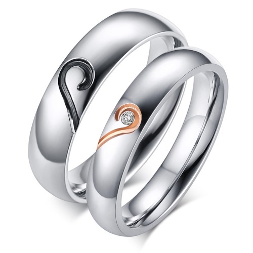 Wholesale Stainless Steel Engagement Ring Band Set
