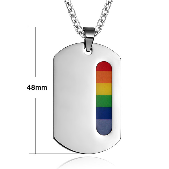 Wholesale Stainless Steel LGBT Pride Dog Tag Necklace