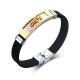 Wholesale Cheap Gold IP Stainless Steel Cross Silicone Bracelets