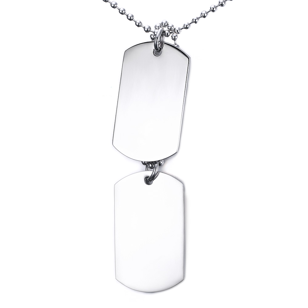 Wholesale Stainless Steel Engraved Double Dog Tag Necklace丨JC Love Jewelry