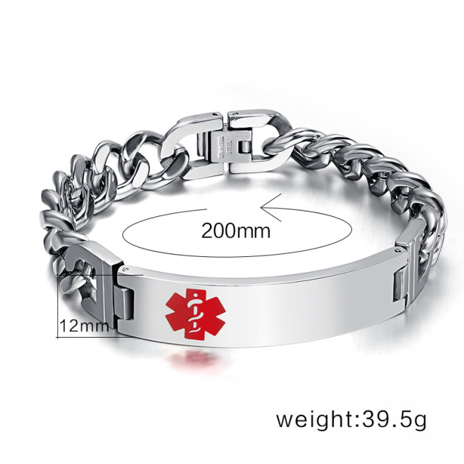 Wholesale Stainless Medical Alert Bracelet with ID Tag