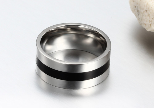 Wholesale Stainless Steel Black Center Wedding Bands