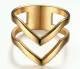 Wholesale Stainless Steel Fashion Gold V Middle Rings