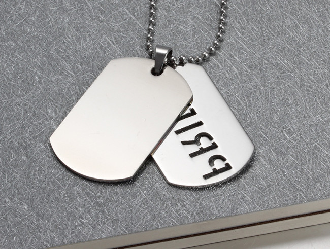 Wholesale Stainless Steel Carved Out pride Double Dog Tag