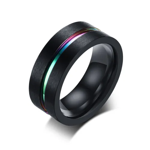 Wholesale Stainless Steel Colorful Groove Wedding Ring