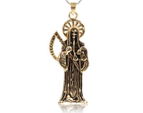Wholesale Stainless Steel Gold Plated Reaper Men Pendant