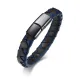 Wholesale Mens Black and Blue Leather Bracelet