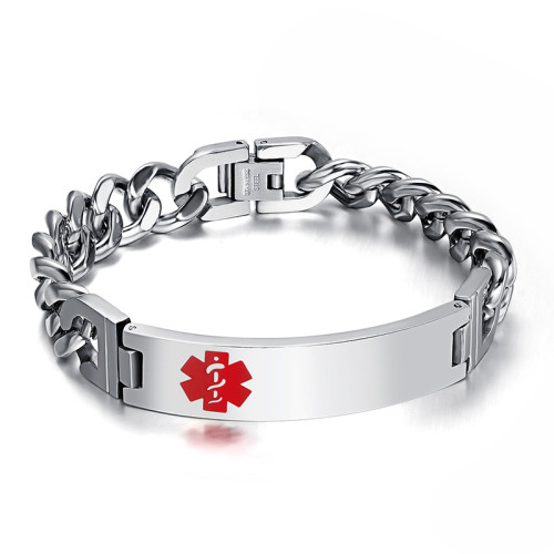 Wholesale Stainless Medical Alert Bracelet with ID Tag