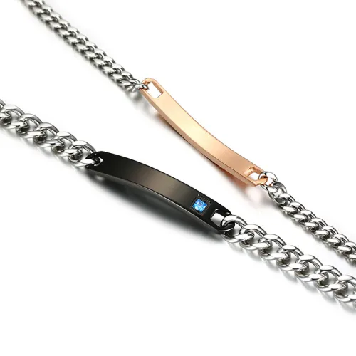 Wholesale Stainless Steel Blank Engraved Bracelets for Couples