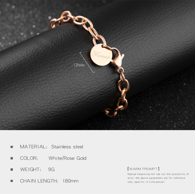 Wholesale Stainless Steel Rope Link Chain Couple Bracelet
