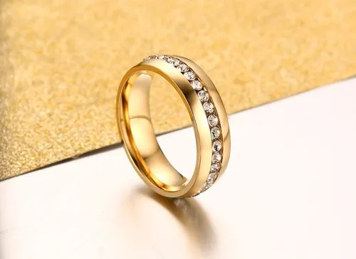 Wholesale Stainless Steel CZ Wedding Rings