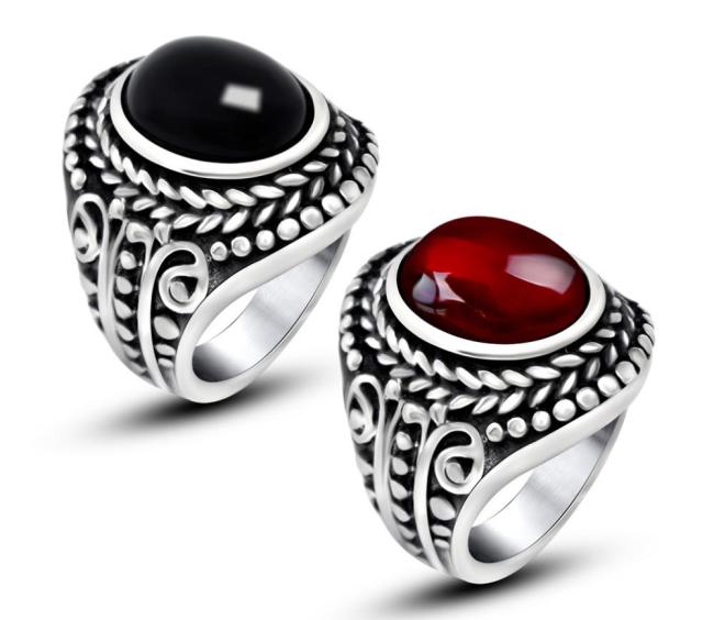 Wholesale Ladies Stainless Steel Ruby Gemstone Ring