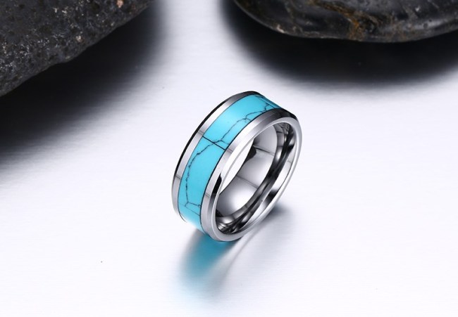Wholesale Turquoise Inlay Tungsten Rings