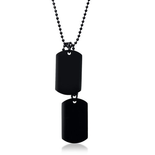 Wholesale Stainless Steel Personalized Black Double Dog Tag Pendant