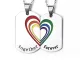 Wholesale Stainless Steel Rainbow Couple Dog Tag Pendant