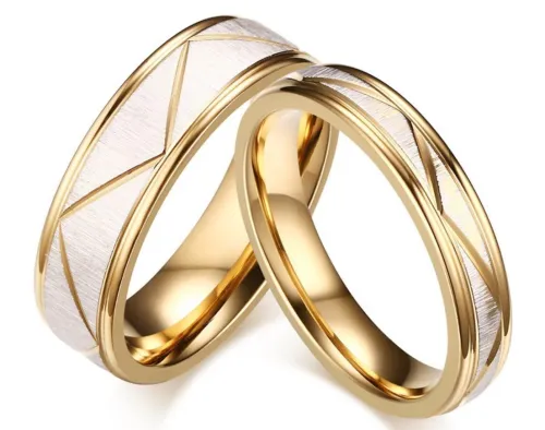 Wholesale Stainless Steel IP Gold Engagement Rings in China