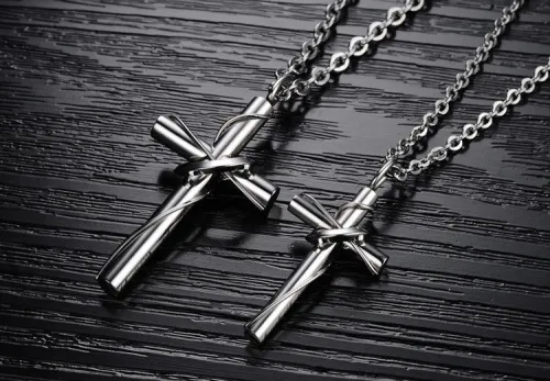 Wholesale Stainless Steel Cross Couple Pendants