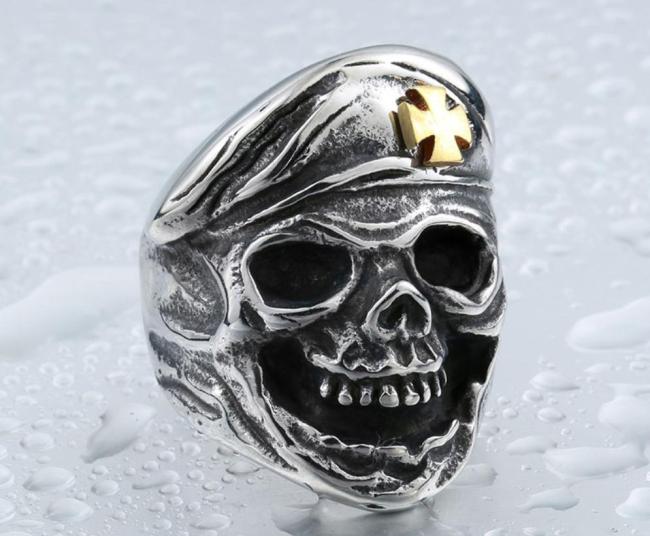 Wholesale Stainless Steel Cross Skull Ring