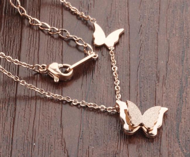 Wholesale Stainless Steel Beautiful Butterfly Necklace