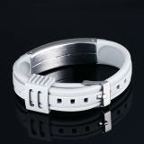 Wholesale Stainless Steel Grey Silicone Bracelet for Men