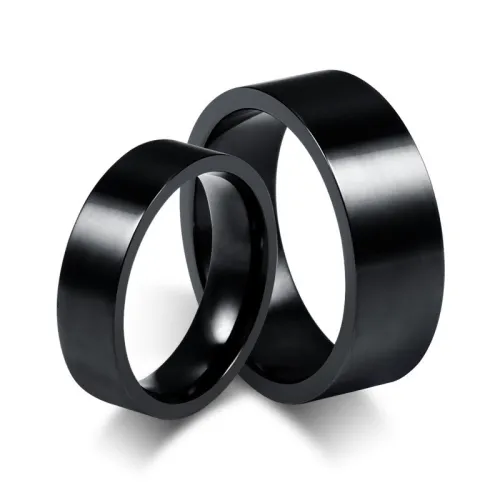 Wholesale Stainless Steel Mens Black Name Wedding Ring