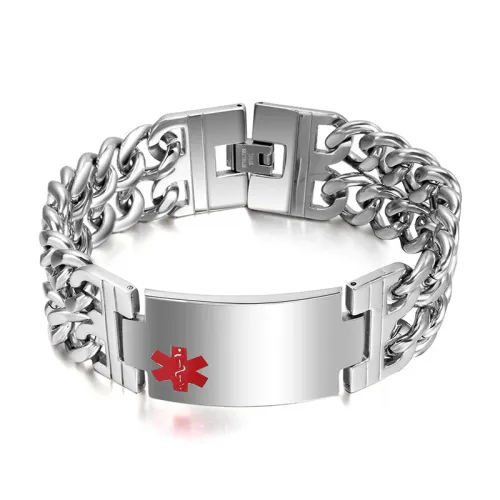 Wholesale Stainless Steel Double Chain Medical Bracelets