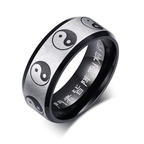 Wholesale Stainless Steel Mens Ying Yang Ring