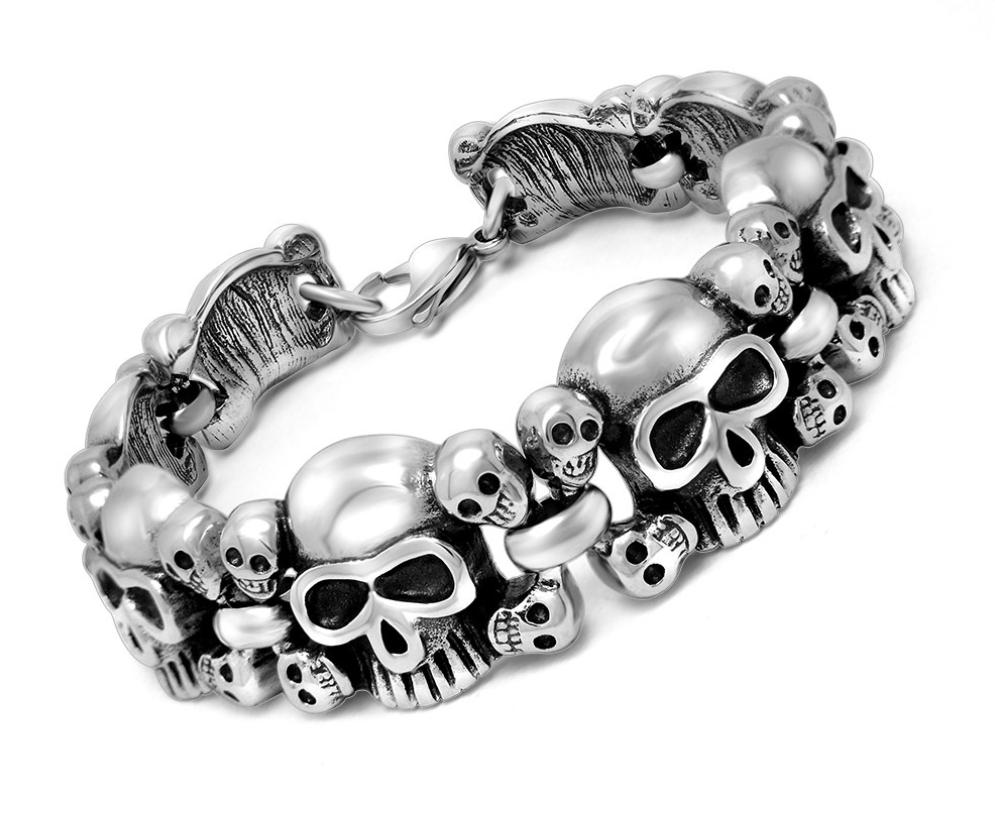 Wholesale Stainless Steel Mens Skull Bracelet丨JC Love Jewelry