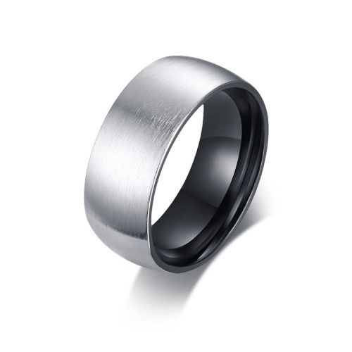 Wholesale Stainless Steel Two-tone Mens Matte Ring