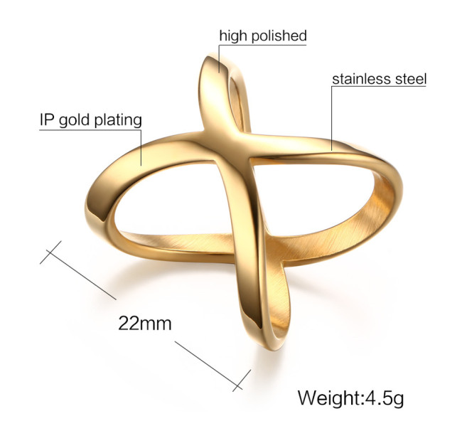 Wholesale Stainless Steel New X Middle Ring for Womens