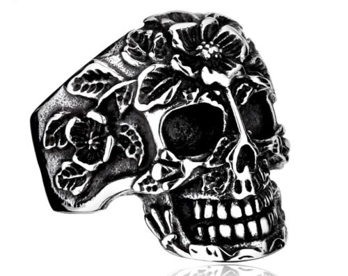Wholesale Stainless Steel Garden Skull Ring Men