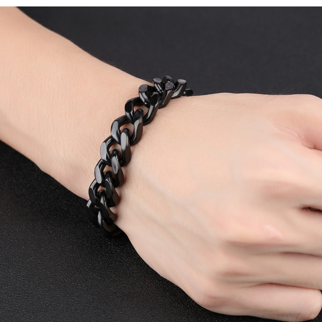 Wholesale Stainless Steel Mens Black Chain Bracelet