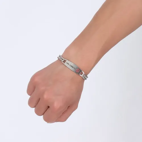 Wholesale Stainless Steel Men's Medical Tag Bracelet Wrist Link Chain