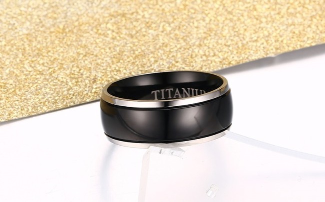 Wholesale Two Tone Titanium Band Ring