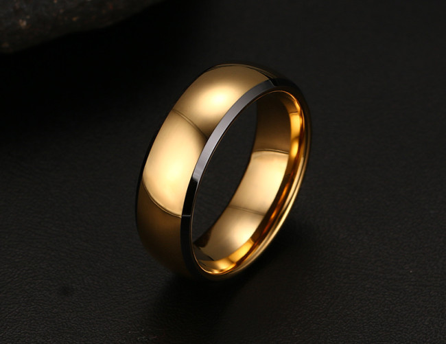 Wholesale 8mm Gold Center Two Tone Tungsten  Ring
